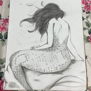 Emotional mermaid drawing